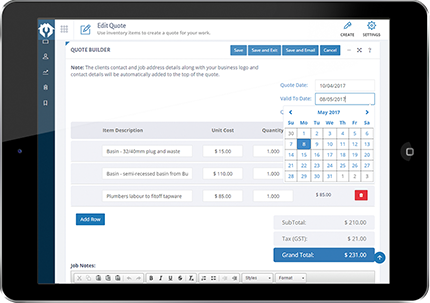 MyConstruct Xero integration screenshot showing synchronized financial data