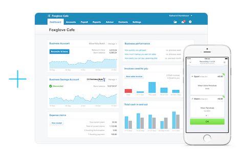 Xero accounting software dashboard